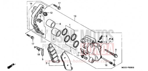 ETRIER DE FREIN AVANT VT1100C22 de 2002